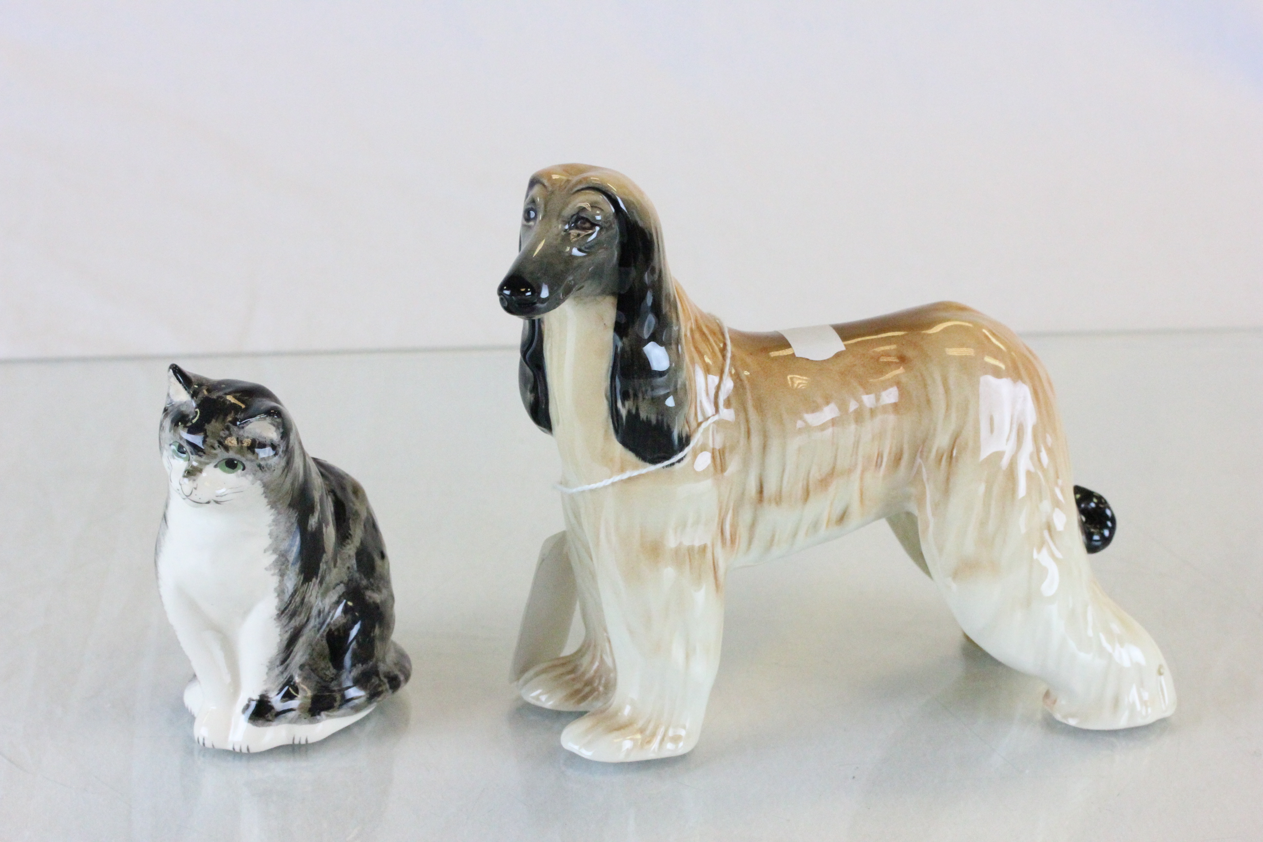 Beswick ceramic Afghan Hound "Hajubah of Dalven" & a sitting cat