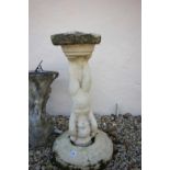 Reconstituted Stone Cherub Bird Bath