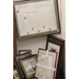 Collection of Framed and Glazed Pictures and Prints including Indentures and Monarch of the Glen
