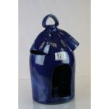Early 20th century Ewenny Pottery Blue Glazed Lantern inscribed ' Ye Old Parish Lantern ' and marked