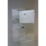 Clear Perspex Three Tier Display Cabinet, lockable with key
