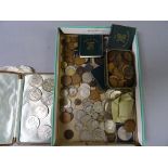 Collection of vintage UK coinage to include silver, £5 coin, Crowns etc