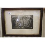 Elihu Vedder (1836-1923) signed print 29x18.5cm The Pleiades dated 1891 framed and glazed