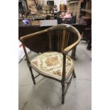 Edwardian Oak Tub Chair of Delicate Proportions