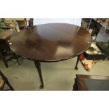 19th century Mahogany Drop Oval Flap Table raised on straight turned legs and pad feet