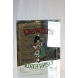 A vintage Dewars Scotch Whisky mirror.