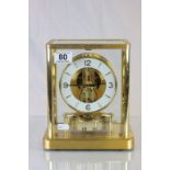 Jaeger-Le Coultre 13 jewel Atmos clock, model number 220.007 with round white open dial set in