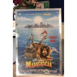 A large framed poster for Dreamworks film 'Madagascar'