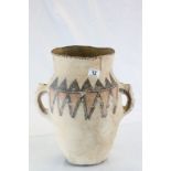 Large twin handled Ethnic pottery vase