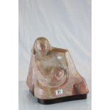 Giovanni Mason contemporary Carved marble Sculpture of mother and child signed and with label to