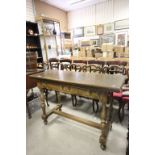 Mid 20th century Oak Dining Table with Swivel and Fold-over Top