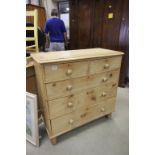 19th century Pine Chest of Two over Three Drawers