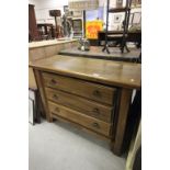 Contemporary French Oak Chest of Three Long Drawers