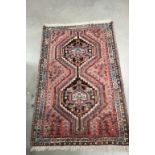 Small Middle Eastern Wool Red Ground Rug