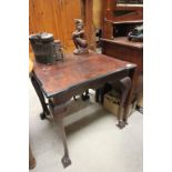 Mid 20th century Square Centre Table on Cabriole Legs and Ball & Claw Feet