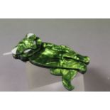 Lea Stein Style Green Cat Brooch