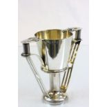 Scottish Arts & Crafts hallmarked Silver twin handled cup with gilt wash interior and traces to