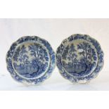 Pair of bew scalloped edged plates