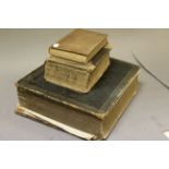 Antique leather bound Bible & two other books