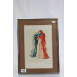 Salvador Dali (1904-1989) original signed "Dante and Beatrice" print from Dali's "Divine Comedy"