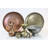 Large quantity of brass and copper ware some persian.