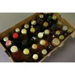 Box of approximately 34 miniature bottles of Whisky