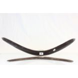 Two Australian Aboriginal Hardwood Boomerangs, probably 19th century, the larger one with engraved