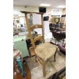 Early 20th century Ladder Back Prayer Chair with String Seat