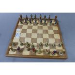 Chess set with Medieval style pieces