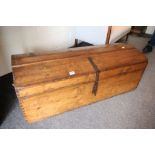 Large Victorian Pine Dome Top Blanket Box