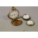 Pocket watch and two silver fob watches