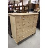 19th century Pine Chest of Two over Three Drawers