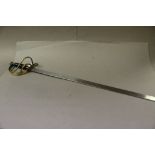 Reproduction English rapier sword stamped to base of blade ABC in a shield made in Sheffield