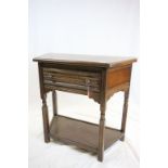 Mid 20th century Oak Side Table with single drawer