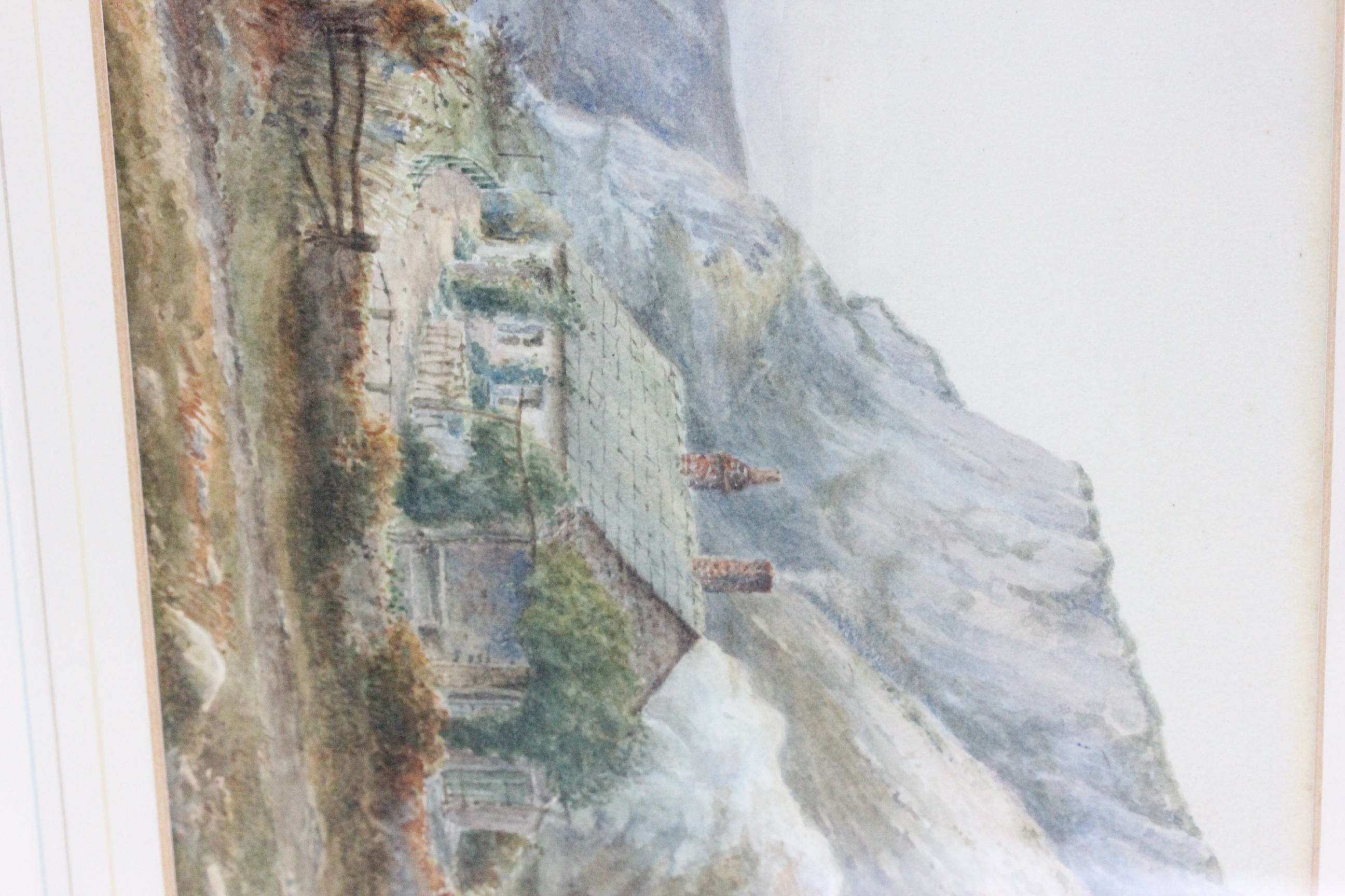 Framed & glazed watercolour of a Coastal scene with cottage, signed J Owen - Image 2 of 3
