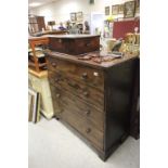 19th century Mahogany Chest of Four Long Drawers on Bracket Feet