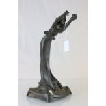 Bronze and spelter Art Nouveau style figure of a lady signed Maxim