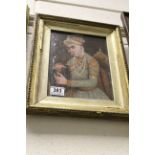 A gilt framed oil painting portrait of an Indian Raja