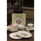 Collection of Royal Doulton ' Bunnykins ' Ceramics plus Tin Pencil Case and a Royal Doulton