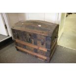 Antique domed top trunk with fitted interior