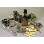 Box of metalware to include cutlery, silver plated items etc