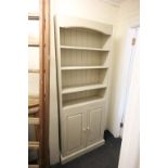 Painted Pine Bookcase over Cupboard