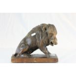 Well carved Black Forest wooden Boar with stamped makers marks to base