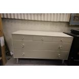 Retro Teak Chest of Four Drawers, painted