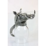 Royal Selangor Frankli Wild Pewter and Glass Warthog Shot Glass / Stirrup Cup