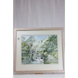 L T Channing Watercolour of Dovedale, Peak District