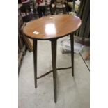 Edwardian Mahogany Inlaid Oval Top Side Table