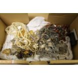 Box of vintage costume jewellery