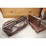Late 19th / Early 20th century Leather Gladstone Bag plus Two Small Cases