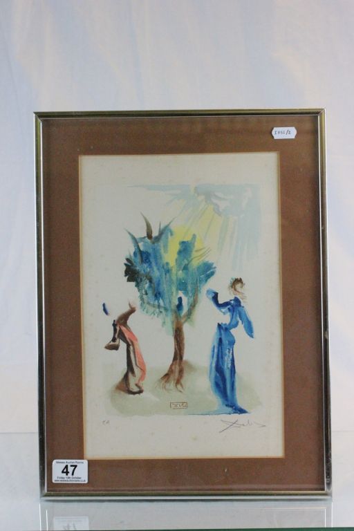 Salvador Dali (1904-1989) original signed "Tree of Punishment" print from Dali's "Divine Comedy"